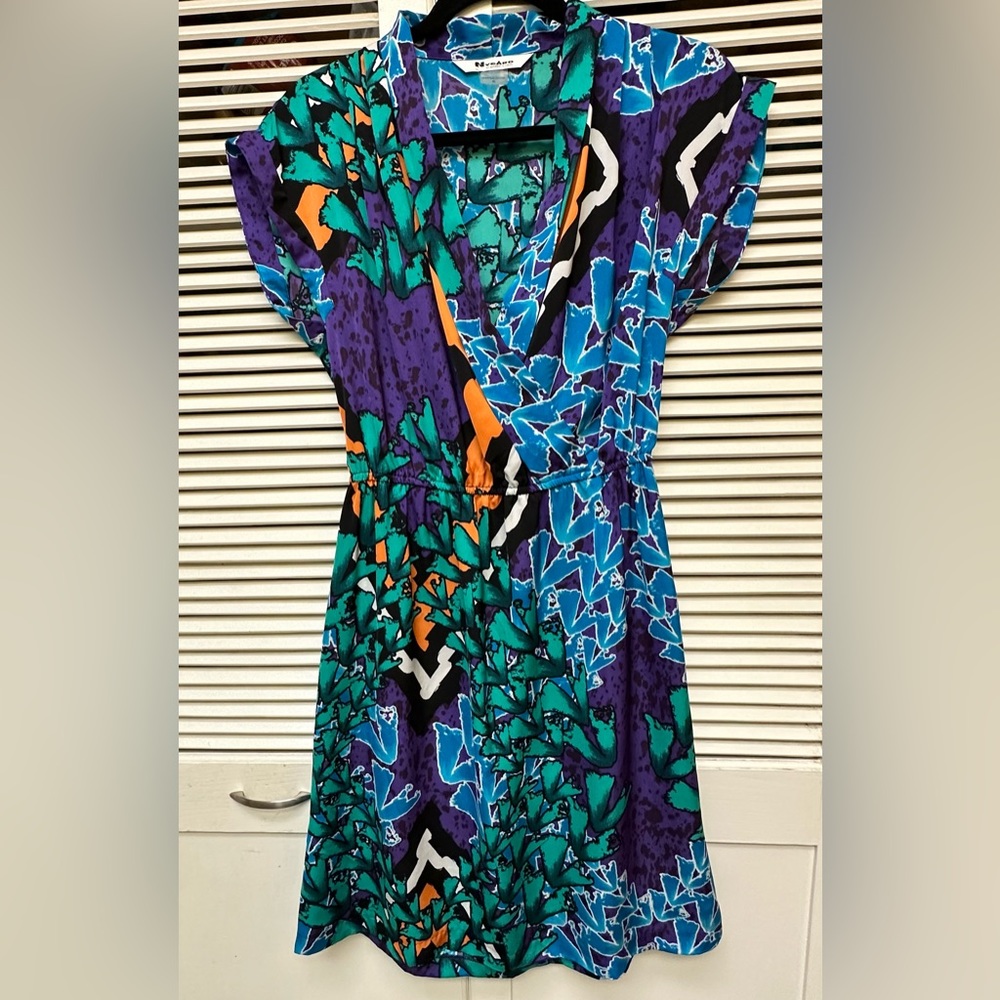 Nygard Abstract Print Belted Dress Size 6